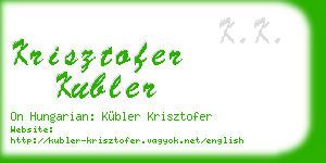 krisztofer kubler business card