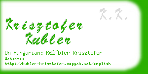 krisztofer kubler business card